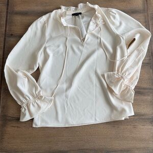 J. Crew Cream Ruffle Blouse